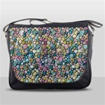 Multicolored Watercolor Stones Messenger Bag Front