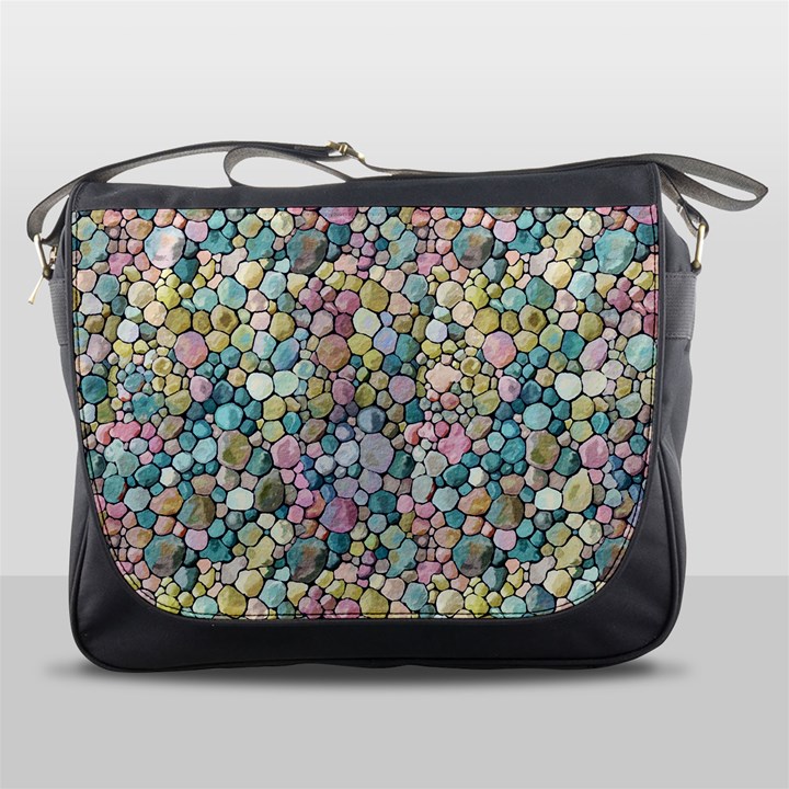 Multicolored Watercolor Stones Messenger Bag