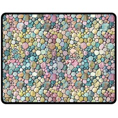 Multicolored Watercolor Stones Double Sided Fleece Blanket (medium)  by SychEva