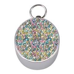 Multicolored Watercolor Stones Mini Silver Compasses by SychEva