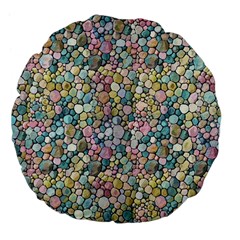 Multicolored Watercolor Stones Large 18  Premium Flano Round Cushions by SychEva