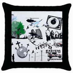 Skaterunderground Throw Pillow Case (black) by PollyParadise