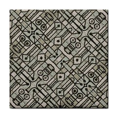 Tribal Geometric Grunge Print Tile Coaster by dflcprintsclothing