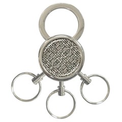 Tribal Geometric Grunge Print 3-ring Key Chain