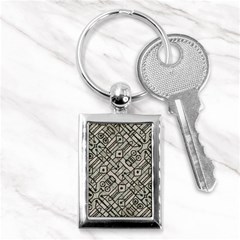 Tribal Geometric Grunge Print Key Chain (rectangle) by dflcprintsclothing