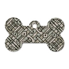 Tribal Geometric Grunge Print Dog Tag Bone (one Side) by dflcprintsclothing