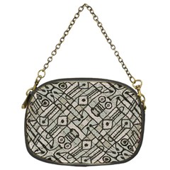 Tribal Geometric Grunge Print Chain Purse (two Sides) by dflcprintsclothing