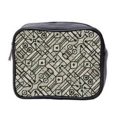 Tribal Geometric Grunge Print Mini Toiletries Bag (two Sides)