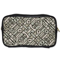 Tribal Geometric Grunge Print Toiletries Bag (two Sides)