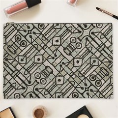 Tribal Geometric Grunge Print Cosmetic Bag (xxl) by dflcprintsclothing