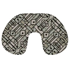 Tribal Geometric Grunge Print Travel Neck Pillow by dflcprintsclothing