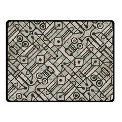 Tribal Geometric Grunge Print Double Sided Fleece Blanket (small)  by dflcprintsclothing