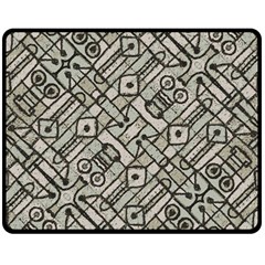 Tribal Geometric Grunge Print Double Sided Fleece Blanket (medium) 