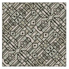 Tribal Geometric Grunge Print Large Satin Scarf (square)