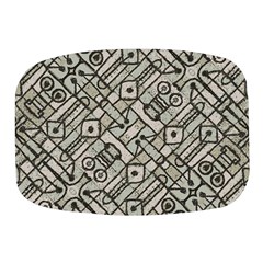 Tribal Geometric Grunge Print Mini Square Pill Box