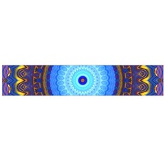 Blue Violet Midnight Sun Mandala Boho Hipppie Large Flano Scarf  by CrypticFragmentsDesign