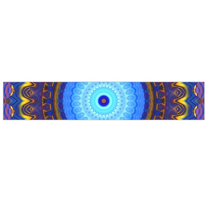 Blue Violet Midnight Sun Mandala Boho Hipppie Large Flano Scarf 