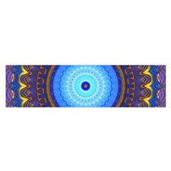 Blue Violet Midnight Sun Mandala Boho Hipppie Satin Scarf (oblong)