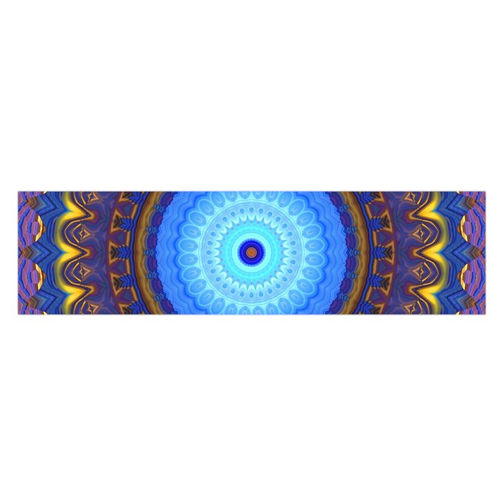 Blue Violet Midnight Sun Mandala Hippie Trippy Psychedelic Kaleidoscope  Satin Scarf (Oblong)