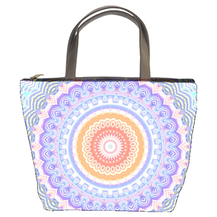 Pretty Pastel Boho Hippie Mandala Bucket Bag