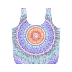 Pretty Pastel Boho Hippie Mandala Full Print Recycle Bag (m) by CrypticFragmentsDesign