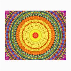 Neon Calliope Kaleidoscope Mandala Small Glasses Cloth by CrypticFragmentsDesign