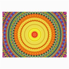 Neon Calliope Kaleidoscope Mandala Large Glasses Cloth (2 Sides) by CrypticFragmentsDesign