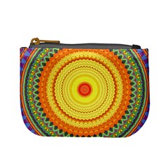 Neon Calliope Kaleidoscope Mandala Mini Coin Purse by CrypticFragmentsDesign