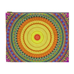 Neon Calliope Kaleidoscope Mandala Cosmetic Bag (xl) by CrypticFragmentsDesign