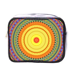 Neon Calliope Kaleidoscope Mandala Mini Toiletries Bag (one Side) by CrypticFragmentsDesign