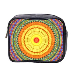 Neon Calliope Kaleidoscope Mandala Mini Toiletries Bag (two Sides) by CrypticFragmentsDesign