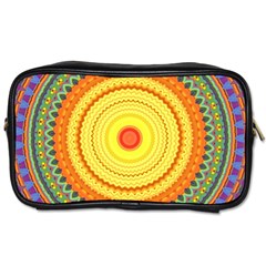 Neon Calliope Kaleidoscope Mandala Toiletries Bag (one Side) by CrypticFragmentsDesign