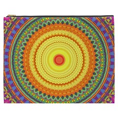 Neon Calliope Kaleidoscope Mandala Cosmetic Bag (xxxl) by CrypticFragmentsDesign