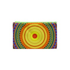 Neon Calliope Kaleidoscope Mandala Cosmetic Bag (xs) by CrypticFragmentsDesign