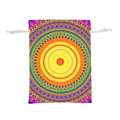 Neon Calliope Kaleidoscope Mandala Lightweight Drawstring Pouch (s) by CrypticFragmentsDesign