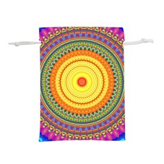 Neon Calliope Kaleidoscope Mandala Lightweight Drawstring Pouch (l) by CrypticFragmentsDesign