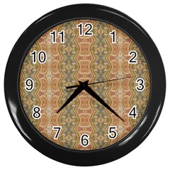 Vintage Ornate Geometric Pattern Wall Clock (black) by dflcprintsclothing