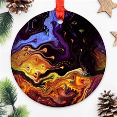 Nebula Starry Night Skies Abstract Art Ornament (round) by CrypticFragmentsDesign