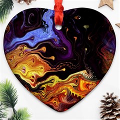 Nebula Starry Night Skies Abstract Art Ornament (heart) by CrypticFragmentsDesign