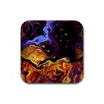 Nebula Starry Night Skies Abstract Art Rubber Square Coaster (4 pack)  Front