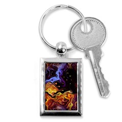 Nebula Starry Night Skies Abstract Art Key Chain (rectangle) by CrypticFragmentsDesign