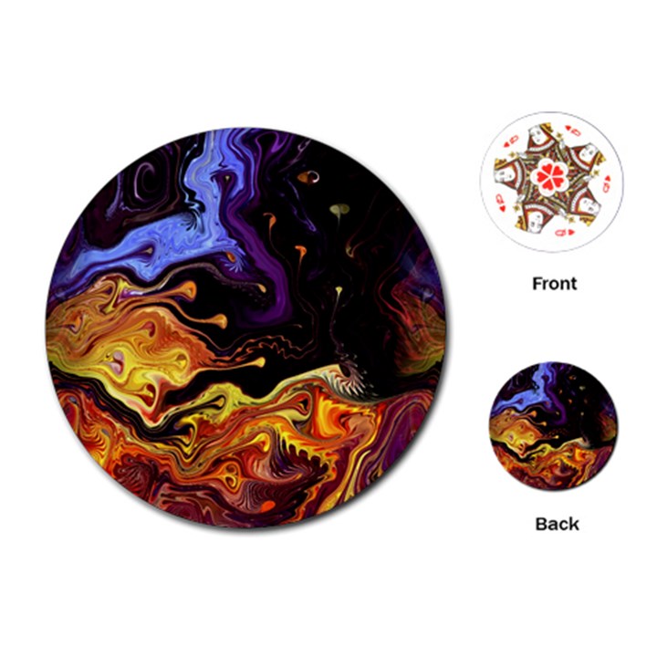 Nebula Starry Night Skies Abstract Art Playing Cards Single Design (Round)