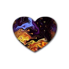 Nebula Starry Night Skies Abstract Art Heart Coaster (4 Pack)  by CrypticFragmentsDesign