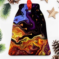 Nebula Starry Night Skies Abstract Art Bell Ornament (two Sides) by CrypticFragmentsDesign