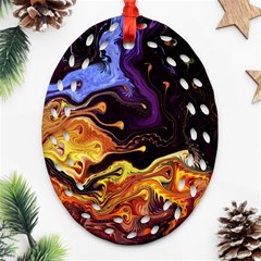 Nebula Starry Night Skies Abstract Art Ornament (oval Filigree) by CrypticFragmentsDesign