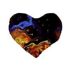 Nebula Starry Night Skies Abstract Art Standard 16  Premium Heart Shape Cushions by CrypticFragmentsDesign