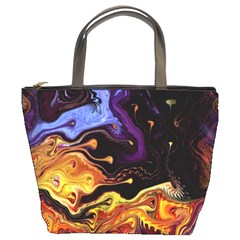 Nebula Starry Night Skies Abstract Art Bucket Bag by CrypticFragmentsDesign