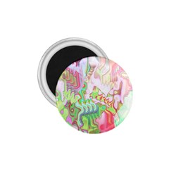 Boho Hippie Trippy Psychedelic Abstract Hot Pink Lime Green 1 75  Magnets by CrypticFragmentsDesign