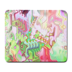 Boho Hippie Trippy Psychedelic Abstract Hot Pink Lime Green Large Mousepads by CrypticFragmentsDesign