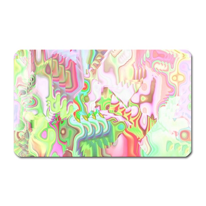 Boho Hippie Trippy Psychedelic Abstract Hot Pink Lime Green Magnet (Rectangular)